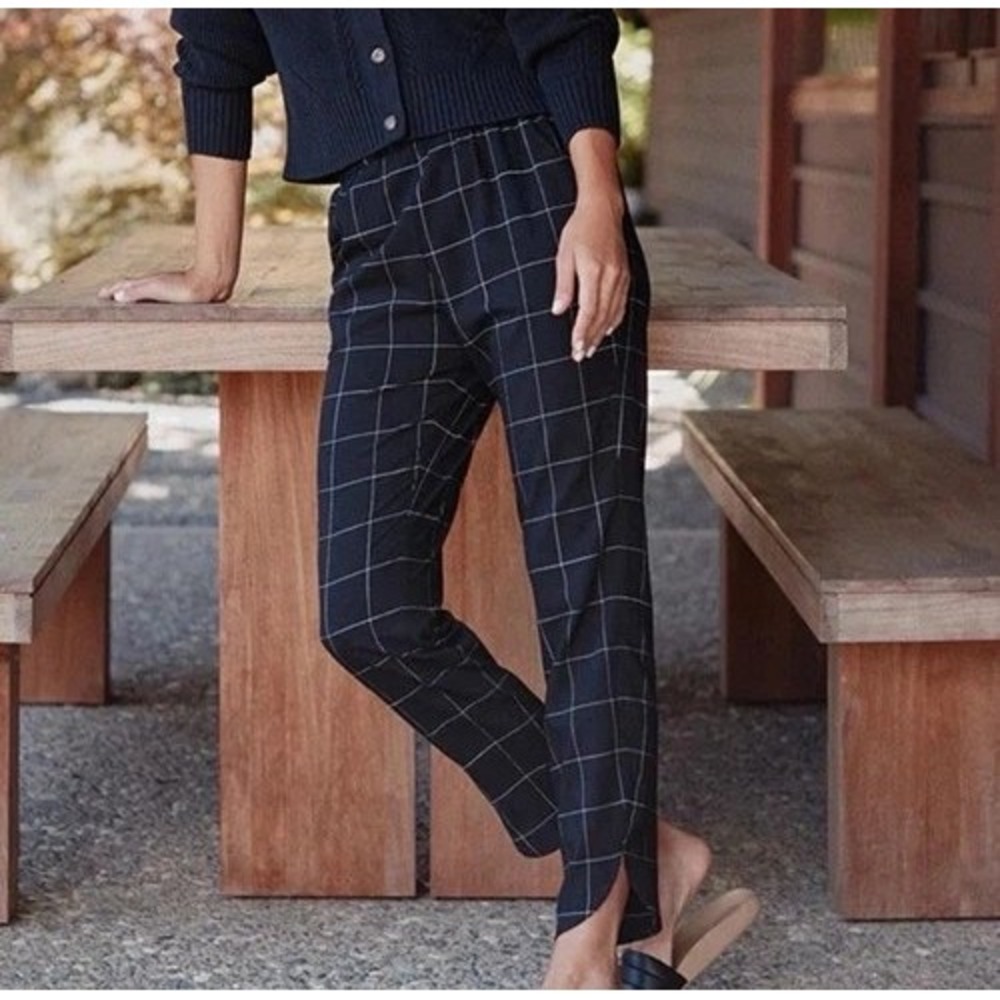 Marine Layer Womens Plaid Pants Casual Drawstring‎ Tencel Blend XS